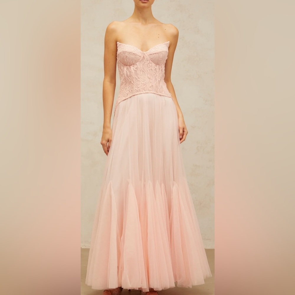 Elegant Strapless Pink Dress